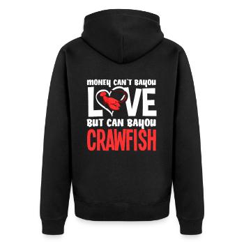 Langusten Wortspiel Glücklich Meeresfrüchte - Unisex Premium Bio Zip Hoodie - Schwarz - Hinten - Nico (187cm)