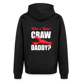 Langusten Papa Wortspiel Spruch - Unisex Premium Bio Zip Hoodie - Schwarz - Hinten - Nico (187cm)