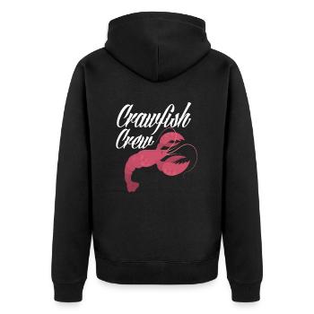 Langusten - Unisex Premium Bio Zip Hoodie - Schwarz - Hinten - Nico (187cm)