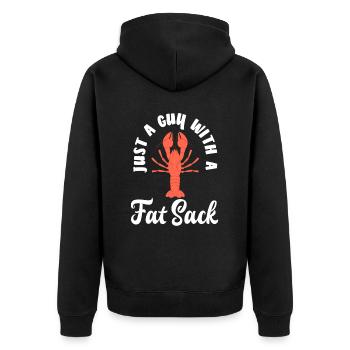 Langusten Liebhaber Geschenk - Unisex Premium Bio Zip Hoodie - Schwarz - Hinten - Nico (187cm)