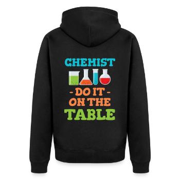 Chemists make it theoretical on the table - Unisex Premium Organic Zip Hoodie - black - Back - Nico (187cm)