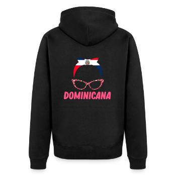 Dominican Dominican girls Platano - Unisex Premium Organic Zip Hoodie - black - Back - Nico (187cm)