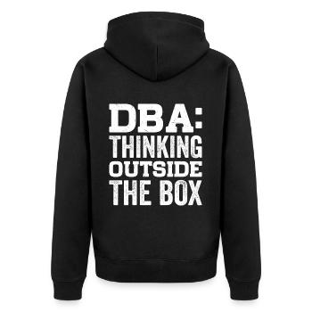 Business Administration Business Administration Office - Unisex Premium Organic Zip Hoodie - black - Back - Nico (187cm)
