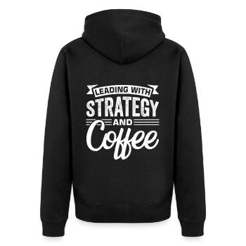 Business Administration Business Administration Office - Unisex Premium Organic Zip Hoodie - black - Back - Nico (187cm)