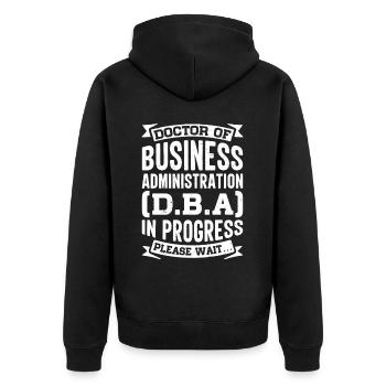 Business Administration Business Administration Office - Unisex Premium Organic Zip Hoodie - black - Back - Nico (187cm)