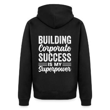 Business Administration Business Administration Office - Unisex Premium Organic Zip Hoodie - black - Back - Nico (187cm)
