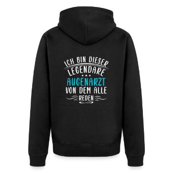 Lustige Augenarzt Sprüche Sehkraft Brille Augen - Unisex Premium Organic Zip Hoodie - black - Back - Nico (187cm)