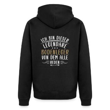 Lustige Bodenleger Sprüche Bodenbelag Renovierung - Unisex Premium Bio Zip Hoodie - Schwarz - Hinten - Nico (187cm)