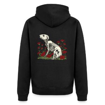Beaver Flower Skeleton Flower Animal - Unisex Premium Organic Zip Hoodie - black - Back - Nico (187cm)