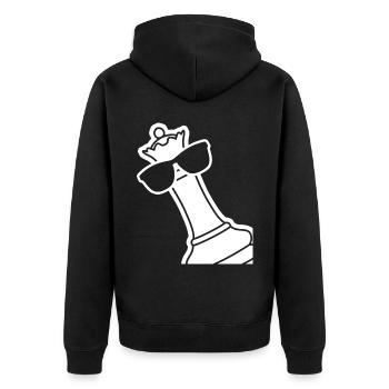 Chess Queen with Sunglasses - Unisex Premium Organic Zip Hoodie - black - Back - Nico (187cm)
