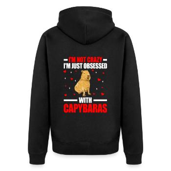Capybara pas fou Capybara d’Amérique du Sud - Veste à capuche bio Premium Unisexe - noir - Dos - Nico (187cm)
