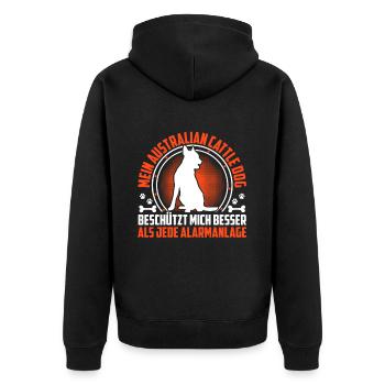 Un bouvier australien me protège - Veste à capuche bio Premium Unisexe - noir - Dos - Nico (187cm)