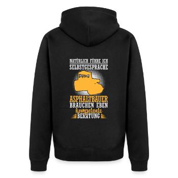 Asphalt Builder Talks to Soliloquies Road Builder - Unisex Premium Organic Zip Hoodie - black - Back - Nico (187cm)