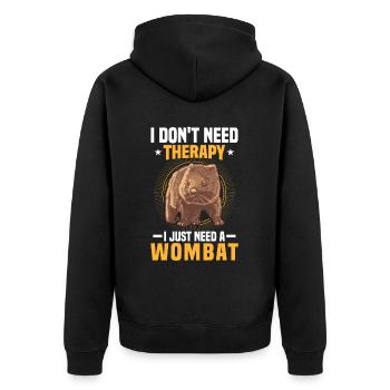 Just need wombat Australia marsupial - Unisex Premium Organic Zip Hoodie - black - Back - Nico (187cm)