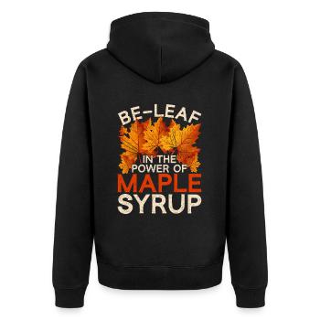 Sirop d’érable Sève d’érable - Veste à capuche bio Premium Unisexe - noir - Dos - Nico (187cm)