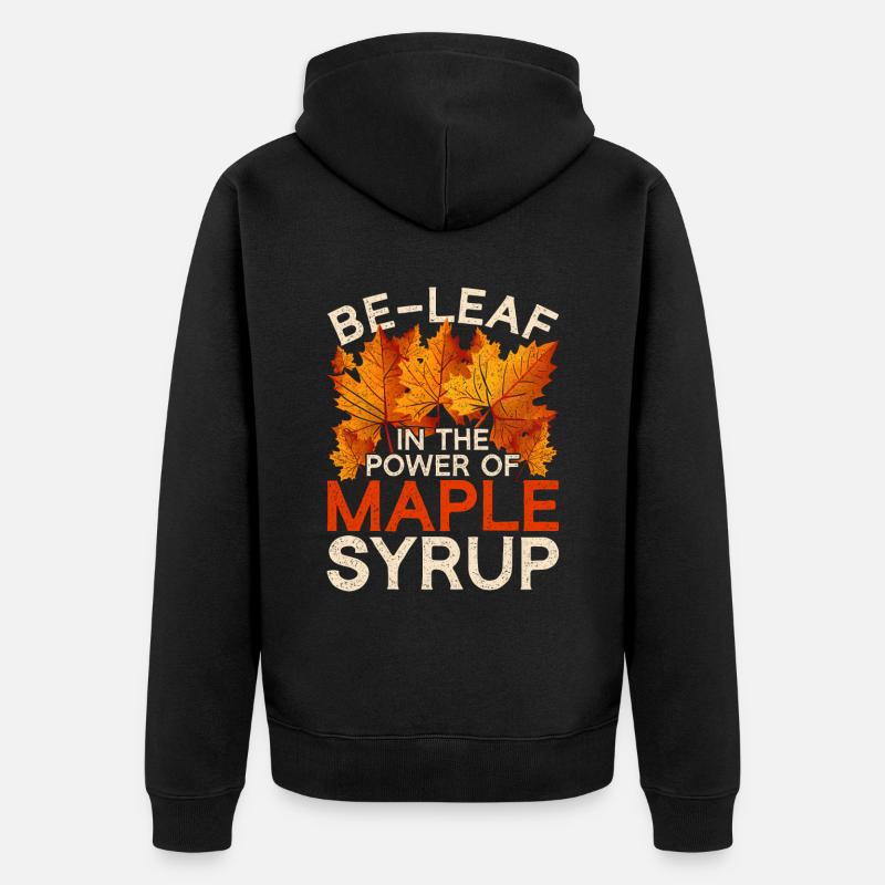 Maple Syrup Maple Sap - Unisex Premium Organic Zip Hoodie - black