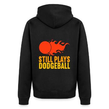 Dodgeball Dodgeball - Unisex Premium Organic Zip Hoodie - black - Back - Nico (187cm)