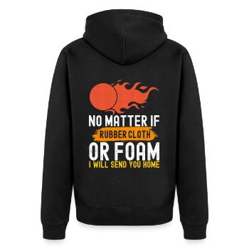 Dodgeball Dodgeball - Unisex Premium Organic Zip Hoodie - black - Back - Nico (187cm)