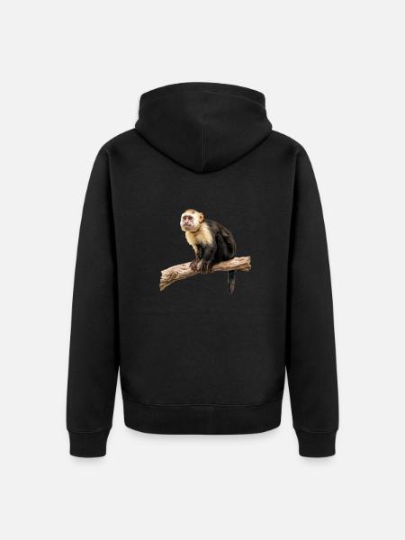 Capuchin monkey whisperer - Unisex Premium Bio Zip Hoodie - Schwarz
