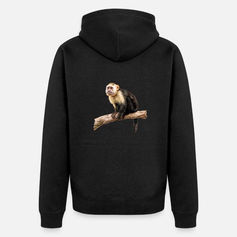Capuchin monkey whisperer - Unisex Premium Bio Zip Hoodie - Schwarz