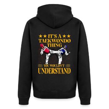 C’est un truc de taekwondo que vous ne comprendriez pas - Veste à capuche bio Premium Unisexe - noir - Dos - Nico (187cm)