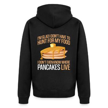 Pancake Lover Kids I'm Glad I - Unisex Premium Organic Zip Hoodie - black - Back - Nico (187cm)