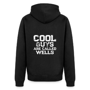 Les gars cool s’appellent Wells - Veste à capuche bio Premium Unisexe - noir - Dos - Nico (187cm)