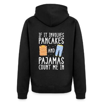 Pancake Lover Kids If It Involves - Unisex Premium Organic Zip Hoodie - black - Back - Nico (187cm)