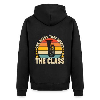 Tuba Tubist - Unisex Premium Bio Zip Hoodie - Schwarz - Hinten - Nico (187cm)