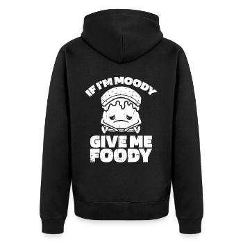 Smores S'mores Witzig If Im Moody Give Me Foody - Unisex Premium Bio Zip Hoodie - Schwarz - Hinten - Nico (187cm)