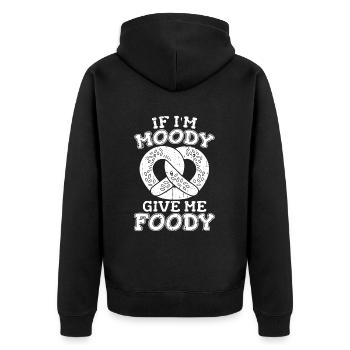 Bretzel Drôle Si Je Suis De Mauvaise Humeur Donnez-Moi Gourmand - Veste à capuche bio Premium Unisexe - noir - Dos - Nico (187cm)