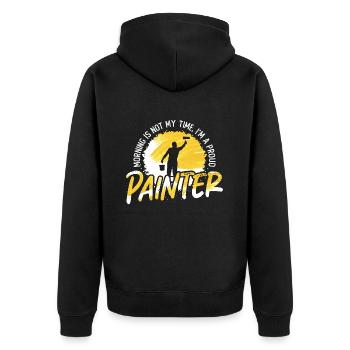 Painter Morning Is Not My Time I'm A Car Painter - Unisex Premium Organic Zip Hoodie - black - Back - Nico (187cm)