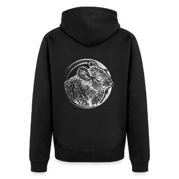 Familier chinchilla astucieux - Veste à capuche bio Premium Unisexe - noir - Dos - Nico (187cm)