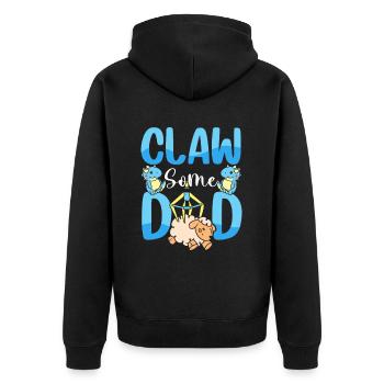 Claw Game Funny Claw Machine - Unisex Premium Organic Zip Hoodie - black - Back - Nico (187cm)