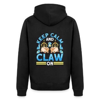 Claw Game Funny Claw Machine - Unisex Premium Organic Zip Hoodie - black - Back - Nico (187cm)