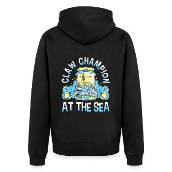 Claw Game Funny Claw Machine - Unisex Premium Organic Zip Hoodie - black - Back - Nico (187cm)