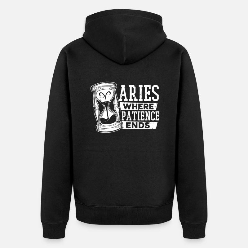 Widder Astrologie - Unisex Premium Bio Zip Hoodie - Schwarz