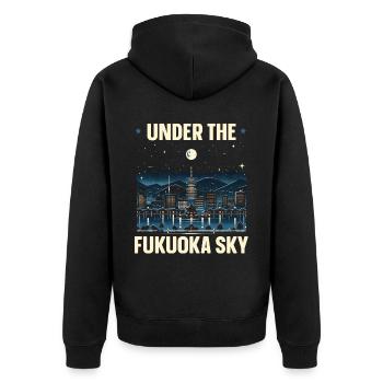 Fukuoka Japan Country Travel Vacation Japanese - Unisex Premium Organic Zip Hoodie - black - Back - Nico (187cm)