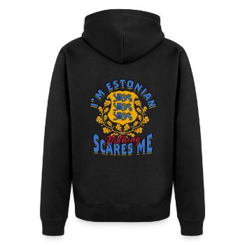 Estland Estländerin Estländer - Unisex Premium Bio Zip Hoodie - Schwarz - Hinten - Nico (187cm)