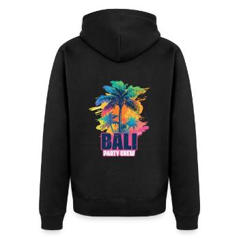Bali Party Crew Urlaub - Unisex Premium Bio Zip Hoodie - Schwarz - Hinten - Nico (187cm)