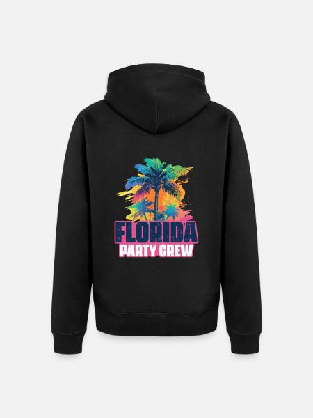 Florida Party Crew Vacation - Unisex Premium Organic Zip Hoodie - black