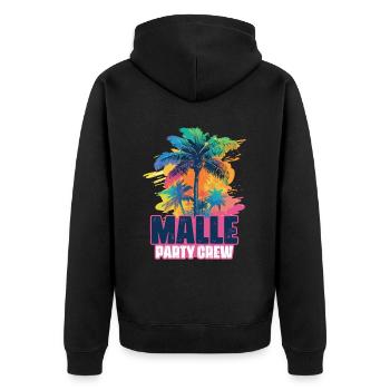 Malle Party Crew Holidays - Unisex Premium Organic Zip Hoodie - black - Back - Nico (187cm)