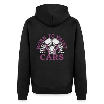 Born To Paint Cars Automotive Vehicle Car Spray - Unisex Premium Organic Zip Hoodie - black - Back - Nico (187cm)