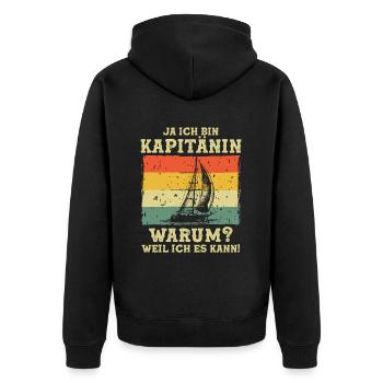 Capitaine parce que je peux - Veste à capuche bio Premium Unisexe - noir - Dos - Nico (187cm)