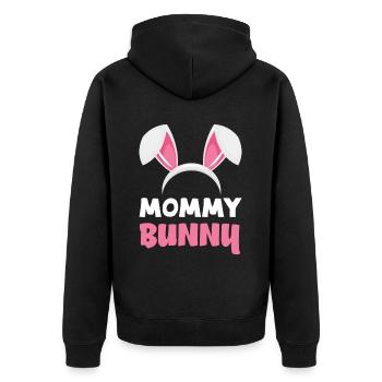 Mama Hase Osterhasenohren Ostern - Unisex Premium Bio Zip Hoodie - Schwarz - Hinten - Nico (187cm)