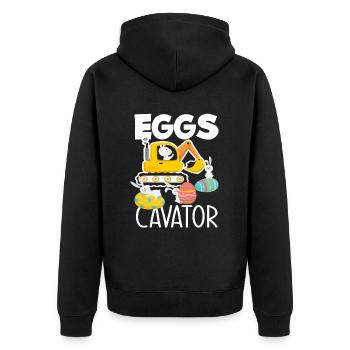 Jeu de mots de Pâques excavatrice lapin de Pâques - Veste à capuche bio Premium Unisexe - noir - Dos - Nico (187cm)
