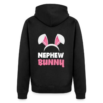 Neveu lapin lapin Pâques oreilles de lapin Pâques - Veste à capuche bio Premium Unisexe - noir - Dos - Nico (187cm)