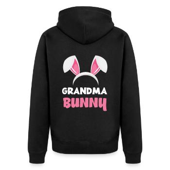 Grand-mère lapin de Pâques oreilles de lapin Pâques - Veste à capuche bio Premium Unisexe - noir - Dos - Nico (187cm)