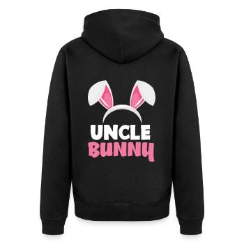 Onkel Hase Osterhasenohren Ostern - Unisex Premium Bio Zip Hoodie - Schwarz - Hinten - Nico (187cm)