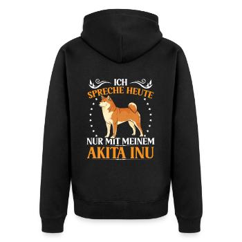 Ne parlez qu’à l’Akita Inu Japonais Akita Inu - Veste à capuche bio Premium Unisexe - noir - Dos - Nico (187cm)